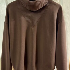 Rae Mode Scuba Brown Turtleneck Sweatshirt